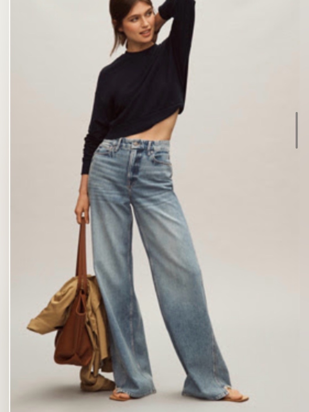Good American “Good Skate” Wide Leg Jeans